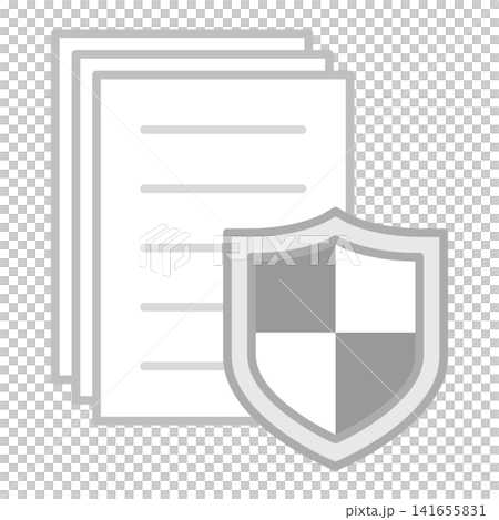 Document and shield security icon Document and shield security icon 141655831