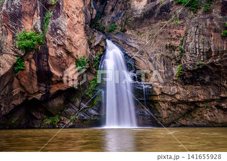 First tiered Chat trakan waterfall at chat trakan national park, phitsanulok, Thailand. First tiered Chat trakan waterfall at chat trakan national park, phitsanulok, Thailand. 141655928