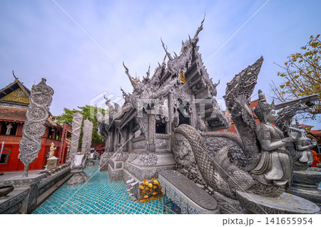 The silver chapel of Sri Suphan temple in Chiang mai, northern Thailand. 141655954