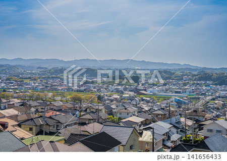 高台から見た菊川市の街並み(静岡県) 高台から見た菊川市の街並み(静岡県) 141656433
