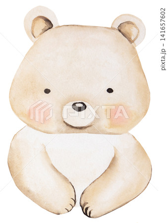 Watercolor beige teddy bear isolated illustration for baby shower invitations and nursery decor Watercolor beige teddy bear isolated illustration for baby shower invitations and nursery decor 141657602