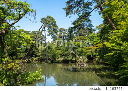 Scenic view of Kenroku-en Garden near Kanazawa Castle, Japan Scenic view of Kenroku-en Garden near Kanazawa Castle, Japan 141657654