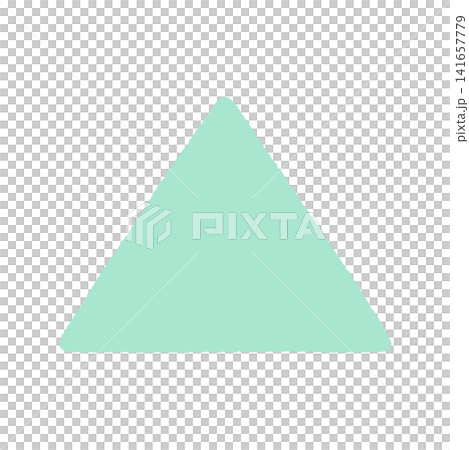 Hand-drawn mint green triangle - simple and cute pastel-colored frame and embellishments, upward arrow Hand-drawn mint green triangle - simple and cute pastel-colored frame and embellishments, upward arrow 141657779