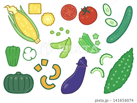 夏野菜のカラーイラストまとめ 141658074