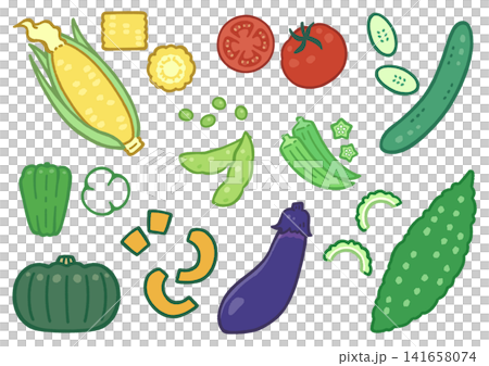 夏野菜のカラーイラストまとめ 141658074