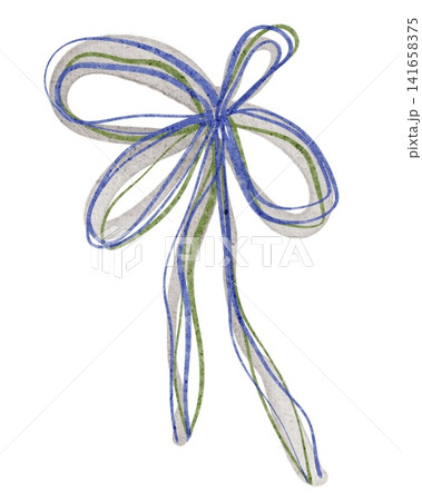 Blue Ribbon Bow Watercolor Clipart Illustration Blue Ribbon Bow Watercolor Clipart Illustration 141658375