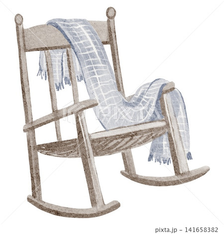 Rocking Chair Watercolor Clipart Illustration 141658382