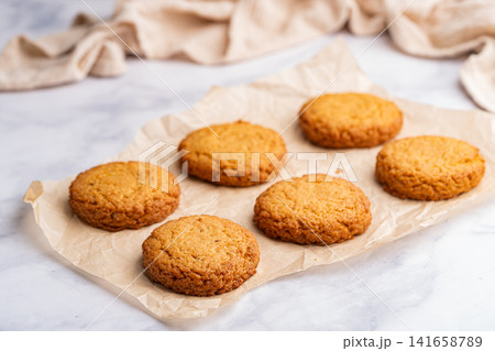 Homemade peanut or almond butter cookies Homemade peanut or almond butter cookies 141658789