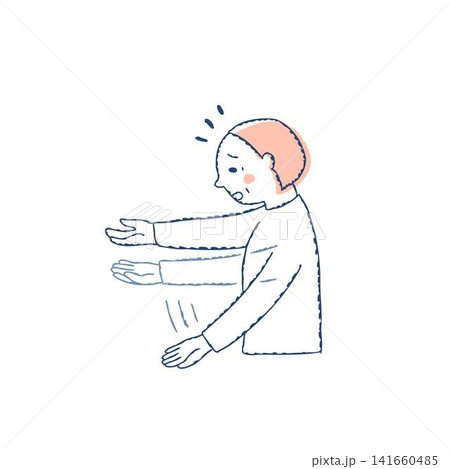 脳卒中のFASTチェック「ARM」 シニア女性 脳卒中のFASTチェック「ARM」 シニア女性 141660485