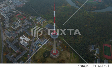 Aerial View of Vilnius Television Tower and Surrounding Landscape 141661591