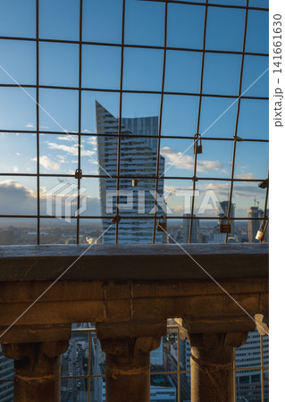 View from the Palace of Culture in Warsaw with Modern Skyscraper View from the Palace of Culture in Warsaw with Modern Skyscraper 141661630