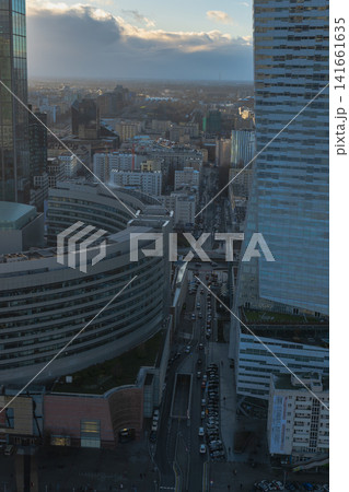 Elevated View of Warsaw City Center with Modern Architecture Elevated View of Warsaw City Center with Modern Architecture 141661635