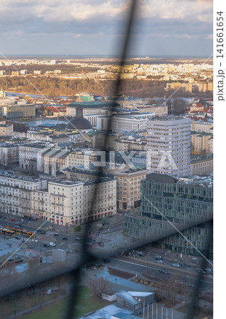 Elevated View of Warsaw City Center with Historic and Modern Buildings Elevated View of Warsaw City Center with Historic and Modern Buildings 141661654