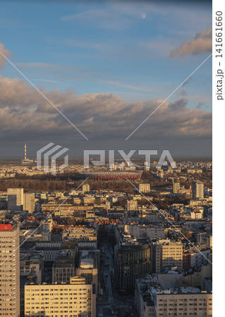 Panoramic View of Warsaw with National Stadium and City Skyline Panoramic View of Warsaw with National Stadium and City Skyline 141661660
