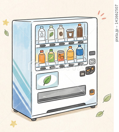 自動販売機のシンプルな手描き風イラスト 自動販売機のシンプルな手描き風イラスト 141662507