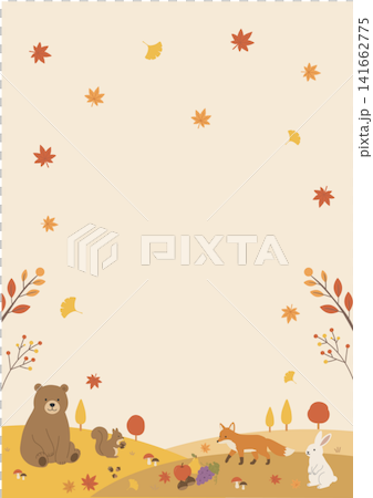 Autumn Themes: Autumn Banner Illustration - Simple Flat Design - Forest Animals, Autumn Landscape, and Autumn Fruits Autumn Themes: Autumn Banner Illustration - Simple Flat Design - Forest Animals, Autumn Landscape, and Autumn Fruits 141662775