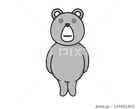 直立している動物の熊(くま)のイラスト 直立している動物の熊(くま)のイラスト 141662803