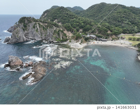 かえる島と今子浦海水浴場 夏の日本海 かえる島と今子浦海水浴場 夏の日本海 141663031