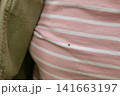Tick Crawling on a Woman's Clothing During a Forest Walk 141663197