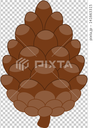 Brown Pine Cone Flat Illustration Isolated on Transparent PNG Background Brown Pine Cone Flat Illustration Isolated on Transparent PNG Background 141663315