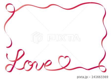 Loveを描く細いリボンのフレーム背景 141663369