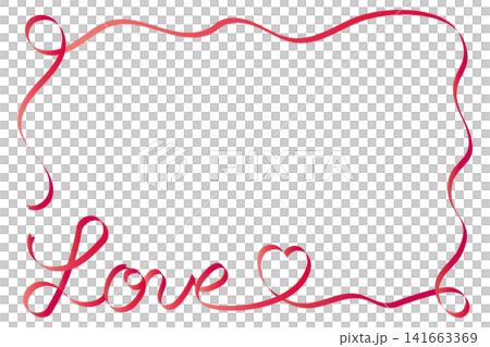Loveを描く細いリボンのフレーム背景 141663369