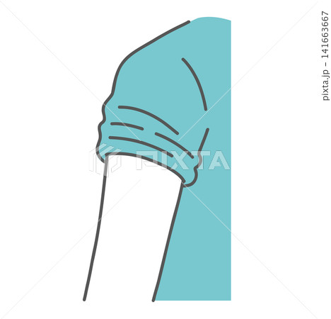 服の袖を捲り上げた腕のイラスト 141663667