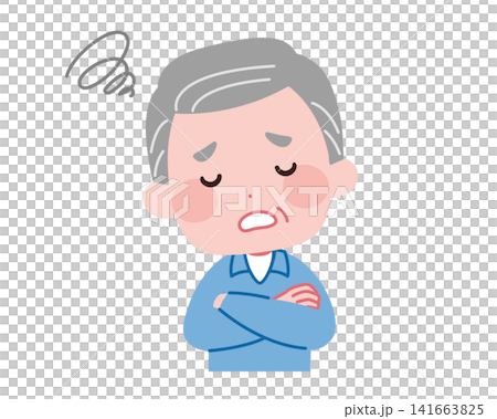 圖:一位老年男子雙手交叉放在胸前,一臉茫然。 圖:一位老年男子雙手交叉放在胸前,一臉茫然。 141663825