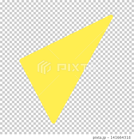 ラフな手描きの黄色い斜めの三角形 - レトロポップでかわいいフレームやあしらい、矢印のイラスト素材 ラフな手描きの黄色い斜めの三角形 - レトロポップでかわいいフレームやあしらい、矢印のイラスト素材 141664318