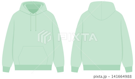 Mint Green Blank Hoodie Vector Mockup Front and Back View Mint Green Blank Hoodie Vector Mockup Front and Back View 141664988