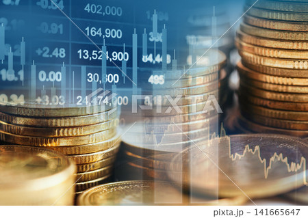 Stock market finance business, economy trend graph digital technology. Stock market finance business, economy trend graph digital technology. 141665647
