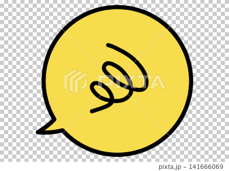 Simple blurry mark and speech bubble illustration 2 (yellow, line art) Simple blurry mark and speech bubble illustration 2 (yellow, line art) 141666069
