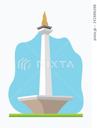 National Monument Landmark Jakarta Indonesia Travel Destination Vector Illustration 141666266