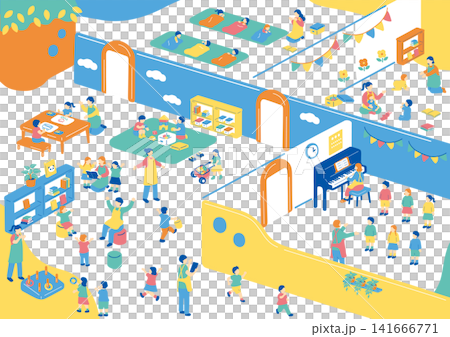 Classroom scenes in kindergartens and daycare centers Classroom scenes in kindergartens and daycare centers 141666771