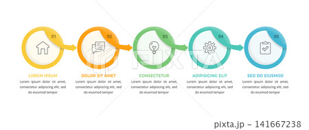 Five Steps Process Infographic Workflow Template Five Steps Process Infographic Workflow Template 141667238