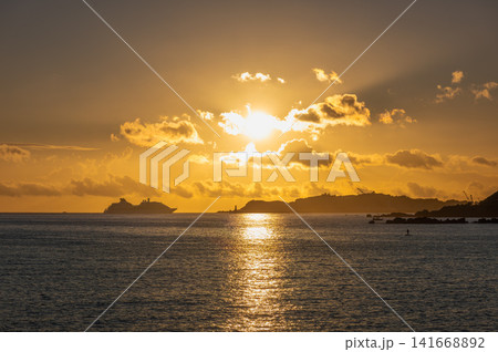Sunrise over Dawulun Fishing Harbor in Keelung, Taiwan Sunrise over Dawulun Fishing Harbor in Keelung, Taiwan 141668892