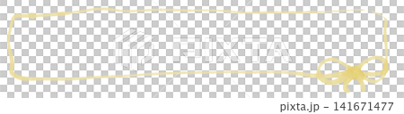 Gold horizontal ribbon frame design drawn with watercolor pens Gold horizontal ribbon frame design drawn with watercolor pens 141671477