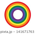 LGBT Rainbow circle flag, symbol of pride month celebrate annual in June. 141671763