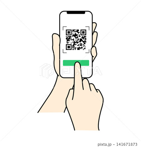 スマホでQRコードをスキャンして決済する操作イメージ スマホでQRコードをスキャンして決済する操作イメージ 141671873