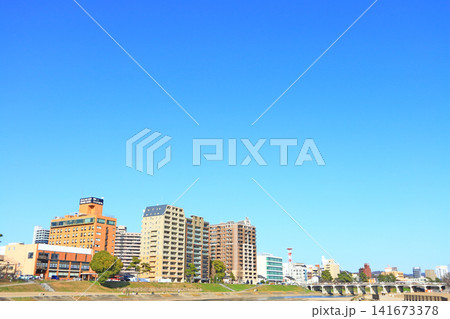 愛知県岡崎市、乙川周辺の風景 愛知県岡崎市、乙川周辺の風景 141673378