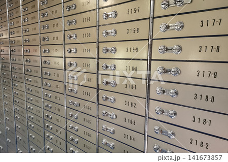 old safe deposit boxes in the bank 141673857