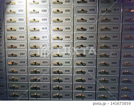 old safe deposit boxes in the bank 141673859