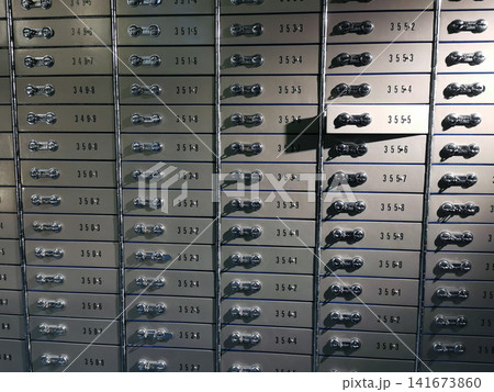 old safe deposit boxes in the bank 141673860