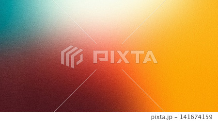 Orange red cyan yellow and purple abstract grainy gradient background with grain texture and glowing gradient for web banner website header poster backdrop and digital wallpaper Orange red cyan yellow and purple abstract grainy gradient background with grain texture and glowing gradient for web banner website header poster backdrop and digital wallpaper 141674159