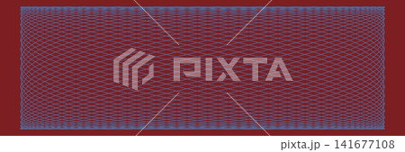 Geometric abstract pattern with interwoven lines forming diamonds and curves on a dark red background vector illustration Geometric abstract pattern with interwoven lines forming diamonds and curves on a dark red background vector illustration 141677108
