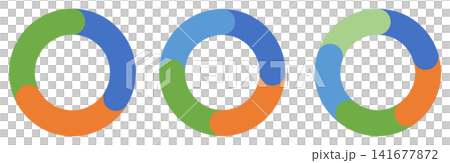 Circular Cycle Diagram, Round Donut Flowchart, 3, 4, and 5 Section Set Circular Cycle Diagram, Round Donut Flowchart, 3, 4, and 5 Section Set 141677872