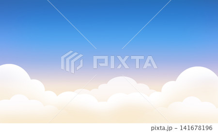 朝焼けの空と雲の背景イラスト 朝焼けの空と雲の背景イラスト 141678196