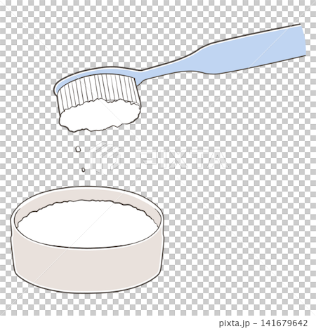 Illustration of toothpaste (powder) and toothbrush Illustration of toothpaste (powder) and toothbrush 141679642