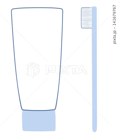 歯磨き粉と歯ブラシのイラスト 141679767