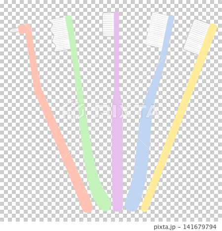 歯ブラシのイラスト 5種類セット 歯ブラシのイラスト 5種類セット 141679794